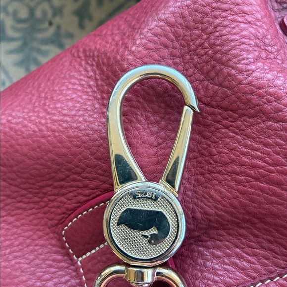 Dooney & Bourke Raspberry Pebbled Leather Shoulder Bag with Gold Hardware - Picture 6 of 9